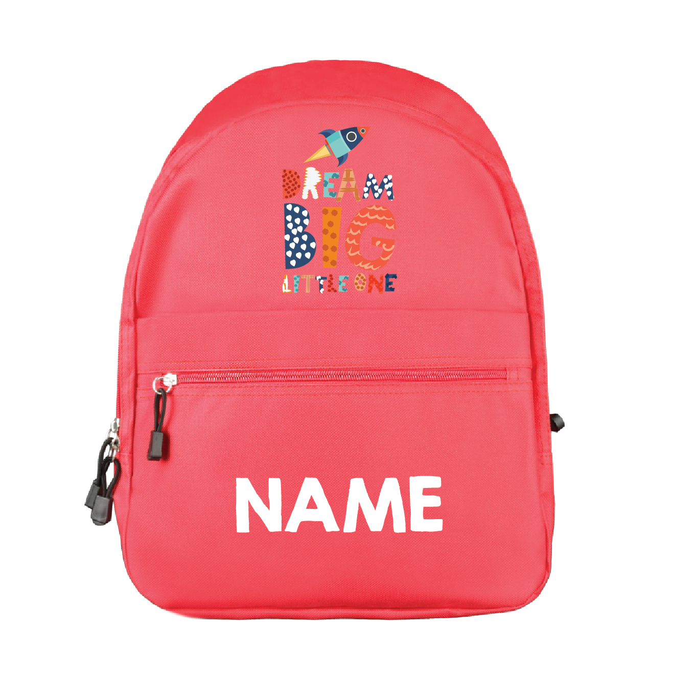 Dream Big Little One Red Personalised Backpack